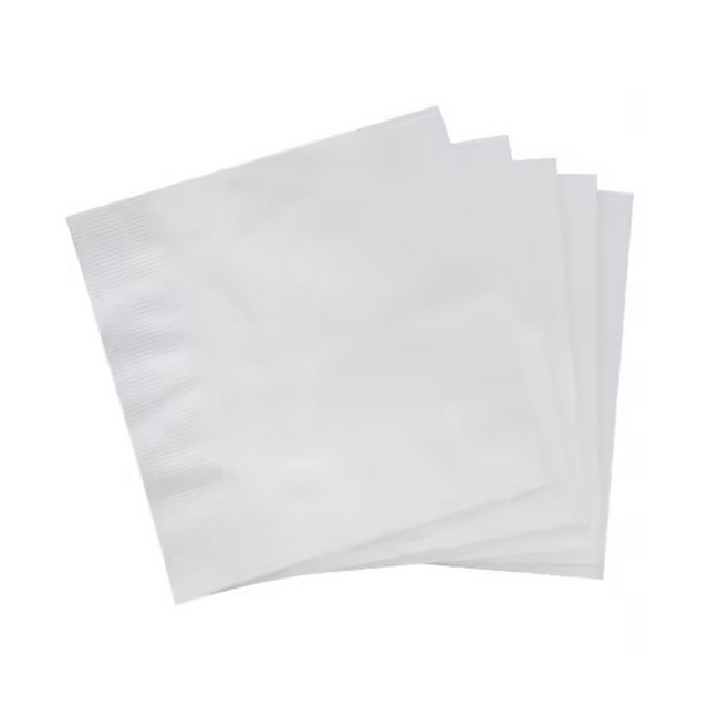 O papel de seda de madeira da origem esquadra 23*23cm guardanapos brancos do cocktail guardanapos de papel estilo do saco de 2 camadas para a barra ou o restaurante