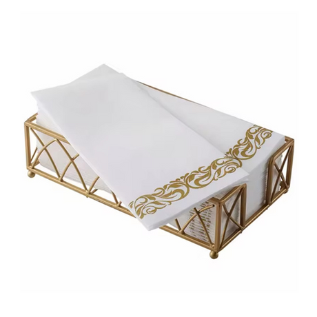 Pano branco como guardanapos de papel personalizado dourado impresso airlaid jantar guardanapo restaurante hotel festa de mesa de casamento