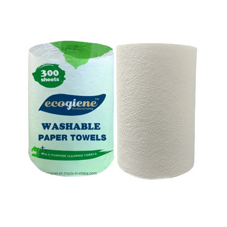 Rolo de toalha de papel descartável extra absorvente, rolo de toalha de mão comercial em relevo para uso em escritório doméstico, 1 camada