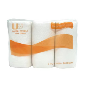 Rolo de toalha de papel de cozinha de polpa de madeira virgem extra absorvente comercial com belo padrão de borboleta em relevo para uso em escritório doméstico