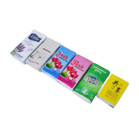 Lenços de papel de tecido facial ultramacios básicos de polpa de madeira virgem para uso em viagens
