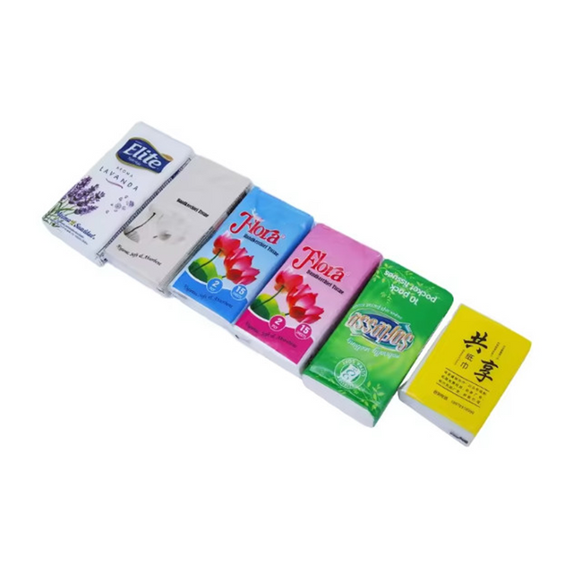 Lenços de papel de tecido facial ultramacios básicos de polpa de madeira virgem para uso em viagens