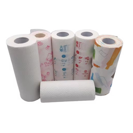 Rolo de toalha de papel de cozinha de 2 camadas com impressão personalizada Toalhas de papel premium para uso na cozinha