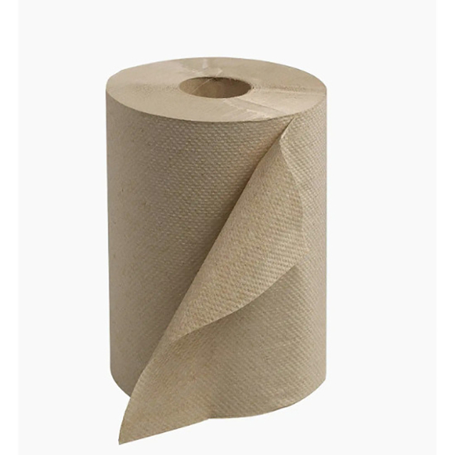 Toalha de mão de papel kraft de alta absorção, preço mais barato, 1 camada, rolo de toalha de papel marrom, rolo maxi de tecido